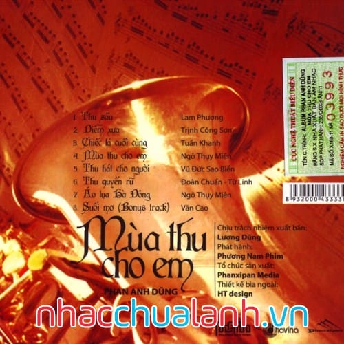 Album Hòa Tấu Saxophone Phạm Anh Dũng: Mùa Thu Cho Em